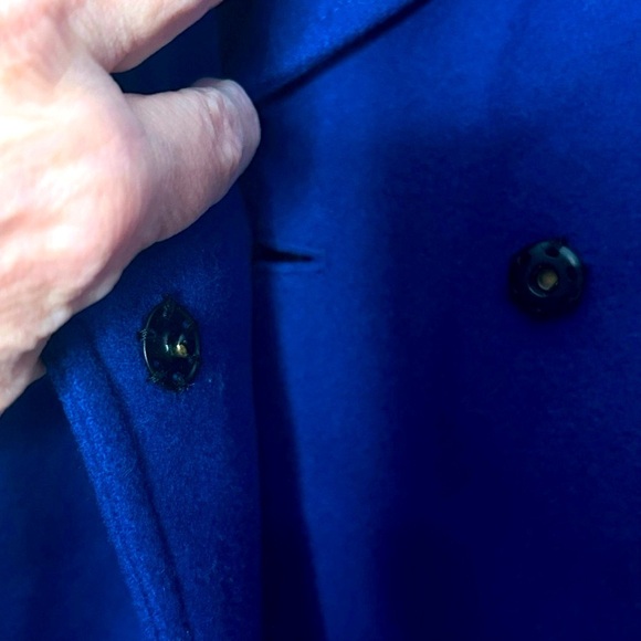 Reiss Royal Blue Flap Lapel Collared Snap Front Cashmere Blend Coat Sz XS - Picture 8 of 12